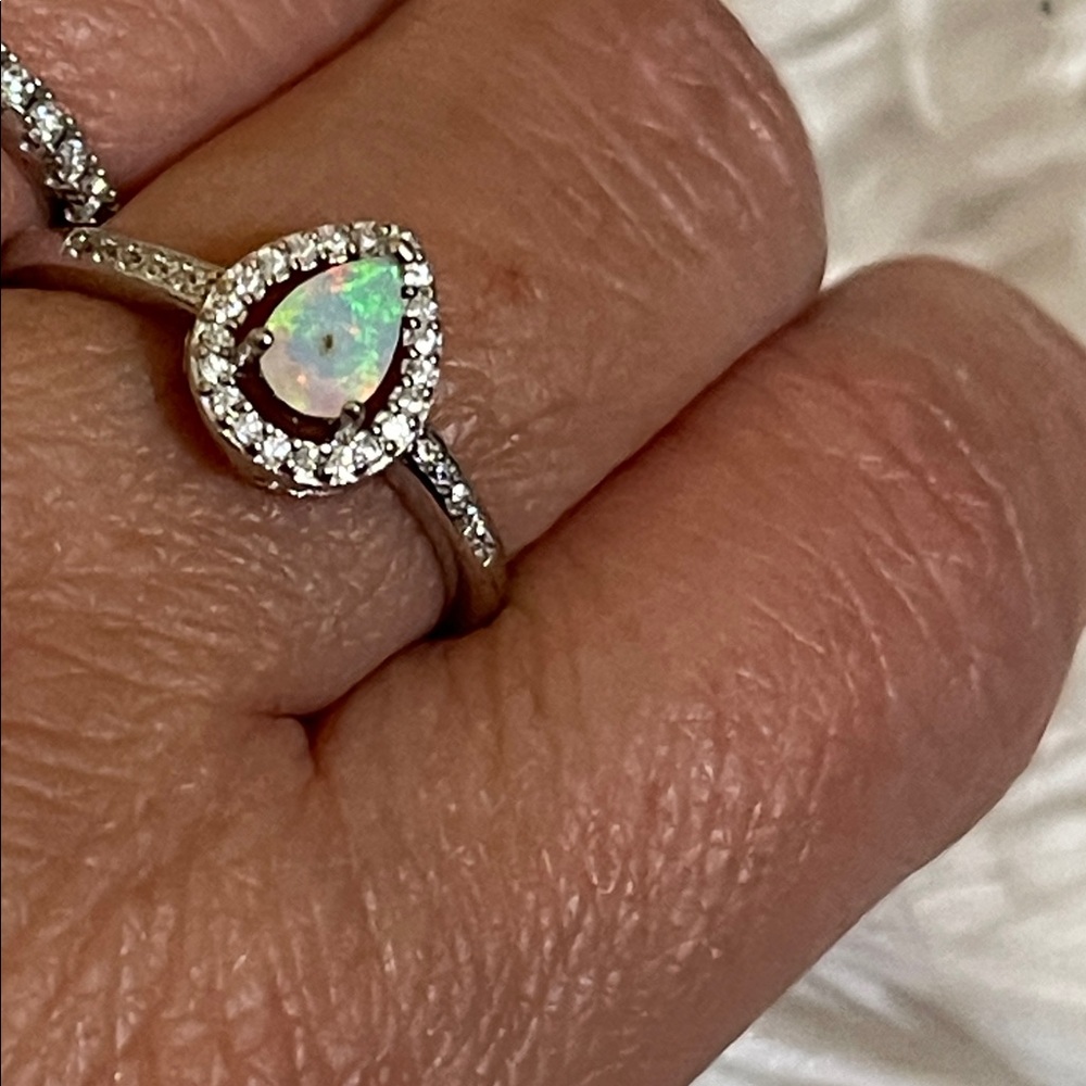 Stunning Natural Fire Opal Ring in 925 Sterling Silver Size 8 - Picture 9 of 12